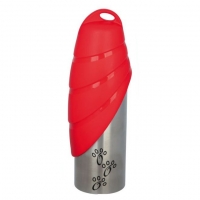 Тrixie Bottle with Bowl металлическая дорожная бутылка с миской, 750мл