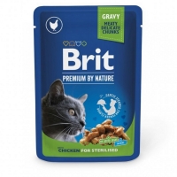 Brit Premium Cat Pouches with Chicken Slices for Sterilised       , 100